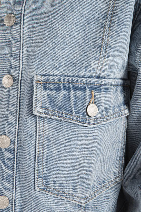 Jacket Jeans Esqualo De Couleur Bleu Pale Femme