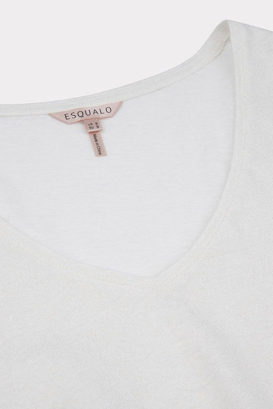 T-Shirt Esqualo De Couleur Blanc Casse Femme