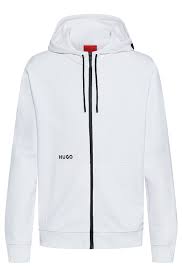 Veste A Capuchon Hugo Boss De Couleur Blanc Homme